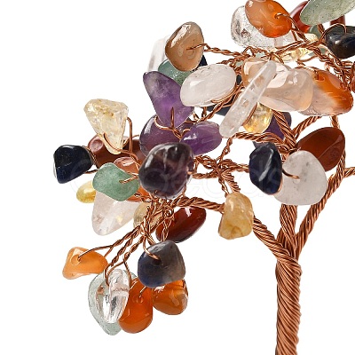 Christmas Natural Gemstone Chips Tree Decorations DJEW-K028-03D-1