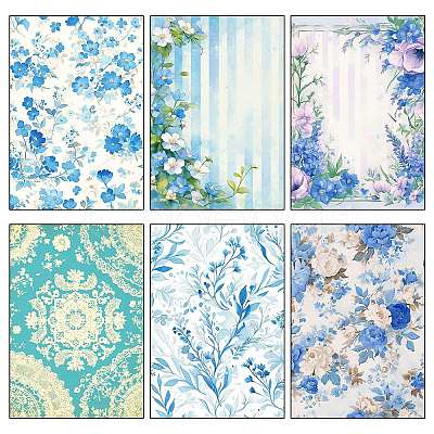 12 Sheets Blue Theme Scrapbook Paper Pad Sets PW-WGDC27B-01-1