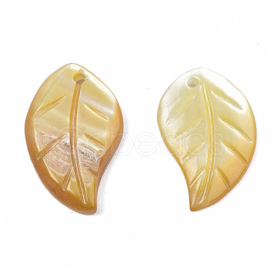 Natural Yellow Shell Pendants SSHEL-S258-100B-1