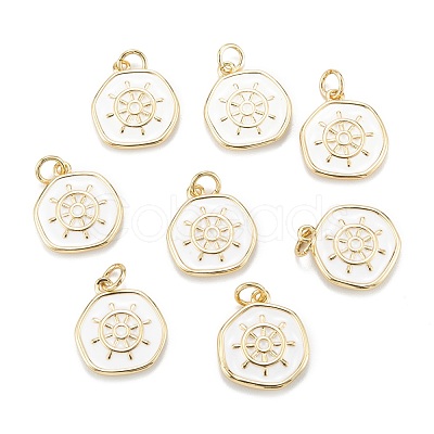 Brass Enamel Pendants KK-A155-07G-1