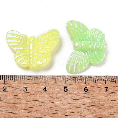 UV Plating Rainbow Iridescent Acrylic Beads OACR-F009-03-1