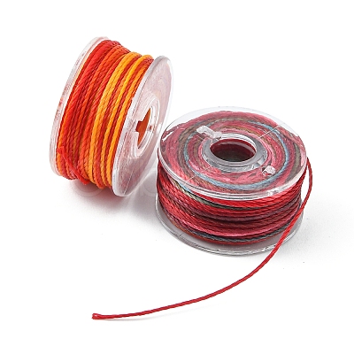 25 Rolls 25 Colors Round Segment Dyed Waxed Polyester Thread String YC-YW0001-02B-1