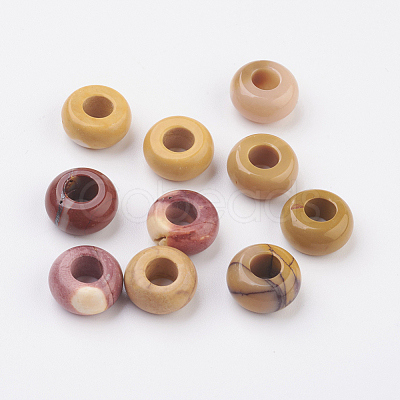 Natural Mookaite European Beads G-G740-12x6mm-21-1