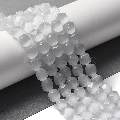 White Cat Eye Beads Strands G-Q169-E10-01-1