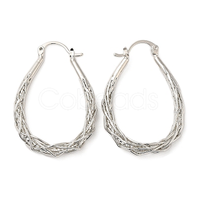 Brass Hoop Earrings EJEW-A102-03P-1