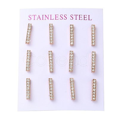 PVD Vacuum Plating 304 Stainless Steel Stud Earring EJEW-C099-08RG-1