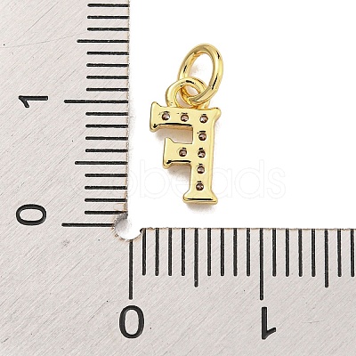 Initial Letter Brass with Cubic Zirconia Charms KK-Q814-26F-G-1