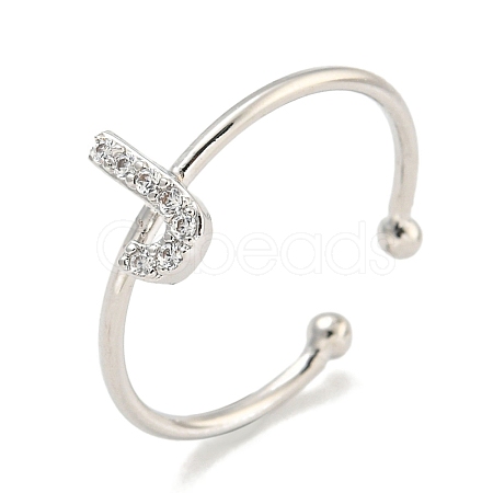 Rack Plating Brass Open Cuff Rings for Women RJEW-F162-02P-J-1