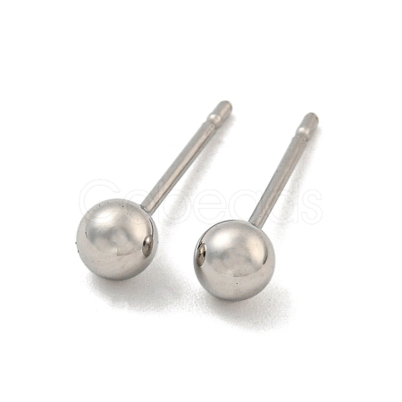 Tarnish Resistant 304 Stainless Steel with 201 Stainless Steel Smooth Round Ball Stud Earring Findings STAS-O004-08B-P-1