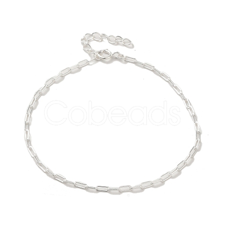 925 Sterling Silver Paperclip Chain Bracelets for Women BJEW-E101-01S-02-1