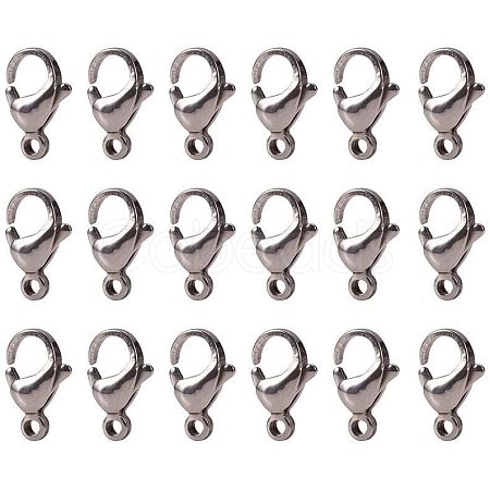 304 Stainless Steel Lobster Claw Clasps STAS-PH0010-08-1