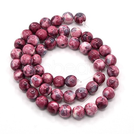 Synthetic Ocean White Jade Beads Strands G-L019-8mm-10-1
