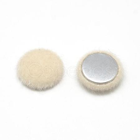 Faux Mink Fur Covered Cabochons WOVE-S084-17E-1