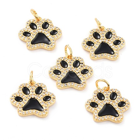 Real 18K Gold Plated Brass Micro Pave Cubic Zirconia Charms ZIRC-L100-085G-02-1