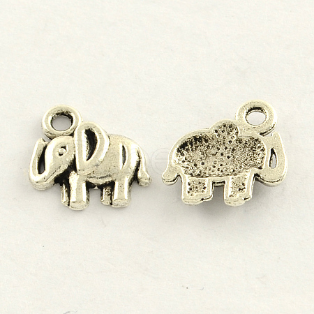 Tibetan Style Zinc Alloy Elephant Charms X-TIBEP-S287-11-1