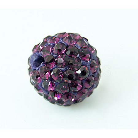 Polymer Clay Rhinestone Beads RB-H284-6MM-Half-204-1