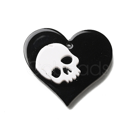 Skull Theme Opaque Acrylic Pendants OACR-L019-01B-1