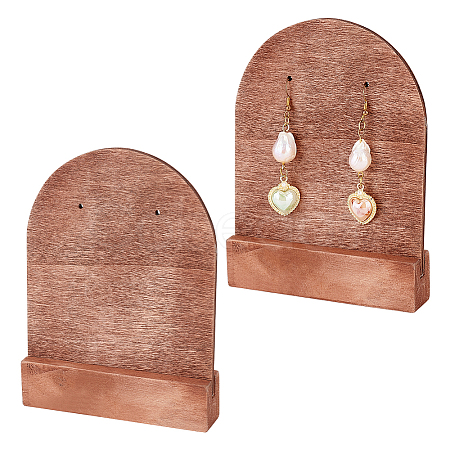 Arch Shaped Wood Single Pair Earring Diaplay Stands EDIS-WH0029-81A-1