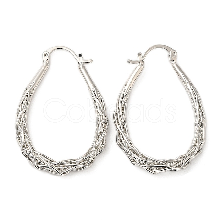 Brass Hoop Earrings EJEW-A102-03P-1