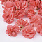 Cloth Pendant Decorations, with Acrylic Findings, Flower, Salmon, 25~30x28~35mm, Hole: 2mm