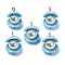 Opaque Resin Pendants, with Iron Loops, Shell Shape, Light Sky Blue, 20x18mm, Hole: 2mm