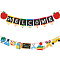 Welocome & School Supplies Paper Banners, for School Party Decoration, Mixed Color, 37.5~170x37.5~185x0.3~4mm