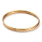 3Pcs Women's Simple Fashion PVD Vacuum Plating 304 Stainless Steel Stackable Buddhist Bangles, Golden, Inner Diameter: 2-5/8 inch(6.56cm), 2mm