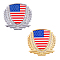 Alloy Enamel Car Stickers, with Rhinestone, DIY Car Decorations, Flag of the United States Pattern, Badge, Platinum & Golden, 79.5x84x3.5mm, Sticker: 78.5x81.5x1.5mm, 2 colors, 1pc/color, 2pcs/set