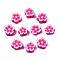 Handmade Polymer Clay Beads, Flower, Medium Violet Red, 7~10x7~11x3~5mm, Hole: 1.6mm