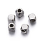 Tarnish Resistant 201 Stainless Steel Beads, Square, Stainless Steel Color, 3x3x3mm, Hole: 1.6mm