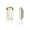 Preciosa&reg MAXIMA Crystal Fancy Stones, Czech Crystal, 435 26 212 Baguette, Dura Foiling, 00520 Light Gold Quartz, 4x2mm.