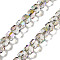 Electroplate Rondelle Glass Beads Strands, Full Rainbow Plated, Faceted, Gainsboro, 7.5x7mm, Hole: 1.4mm, about 70pcs/strand, 19.69''(50cm)