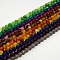 Natural Agate Beads Strands, Dyed, Faceted, Round, Mixed Color, 8mm, Hole: 1mm, about 48pcs/strand, 15.7 inch