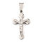 Non-Tarnish 304 Stainless Steel Pendant, Crucifix Cross Charm, Stainless Steel Color, 25x15x5mm, Hole: 7.5x4mm