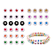 Opaque Acrylic Beads, with Enamel, Flat Round with Star, Mixed Color, 7x4mm, Hole: 1.6mm, 100pcs/bag, 5 colors, 1bag/color, 5bags/set