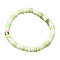 Polymer Clay Heishi Surfer Stretch Bracelet with 304 Stainless Steel Beaded, Preppy Bracelet, Light Green, Inner Diameter: 2 inch(5.2cm)