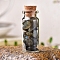 Glass Wishing Bottles, Reiki Natural Labradorite Drift Chip Beads inside for DIY Jewelry Making Home Decoration, 22x30mm