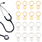 304 Stainless Steel Stethoscope Tag Pendant Decoration, Flat Round, 3.5cm, 2 colors, 8pcs/color, 16pcs/set