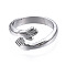 Rack Plating Alloy Cuff Rings, Open Rings, Cadmium Free & Lead Free, Hug, Platinum, US Size 7 1/4(17.5mm)