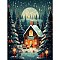 Wooden Puzzles, Children Intelligence Toys, Christmas Theme, House, 380x280mm