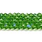 Transparent Electroplate Glass Beads Strands, AB Color Plated, Faceted, Bicone, Lime Green, 6x6mm, Hole: 1mm, about 45~47pcs/strand, 9.65~9.84 inch(24.5~25cm)