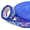 50 Yards Nylon Flower Jacquard Ribbon, for Hair Accessory Headband Bowknot Making, Royal Blue, 1 inch(25mm)