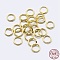 925 Sterling Silver Round Rings, Soldered Jump Rings, Closed Jump Rings, Real 18K Gold Plated, 18 Gauge, 5x1mm, Inner Diameter: 3mm, about 90pcs/10g