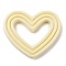 Opaque Resin Decoden Cabochons, Heart, Light Goldenrod Yellow, 36.5x43.5x4.5mm