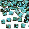 2-Hole Opaque Glass Seed Beads, Antique Style, Rectangle, Medium Turquoise, 5x4.5~5.5x2~2.5mm, Hole: 0.5~0.8mm