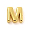 Brass Pendants, Real 18K Gold Plated, Letter M, 8.5x8.5x3mm, Hole: 1.2mm