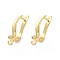 Rack Plating Brass Micro Pave Cubic Zirconia Hoop Earring Findings, Cadmium Free & Lead Free, Long-Lasting Plated, Golden, 18.5x12x4mm, Hole: 1.6mm, Pin: 0.8mm