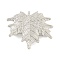 Maple Leaf Shape Alloy Brooch, Platinum, 33.63x39.5mm