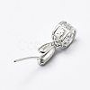 Anti-Tarnish Rhodium Plated 925 Sterling Silver Micro Pave Cubic Zirconia Pendant Bails STER-E053-24P-2