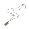 Bullet Faceted Natural Tiger Eye Pendant Necklace NJEW-JN03601-02-2